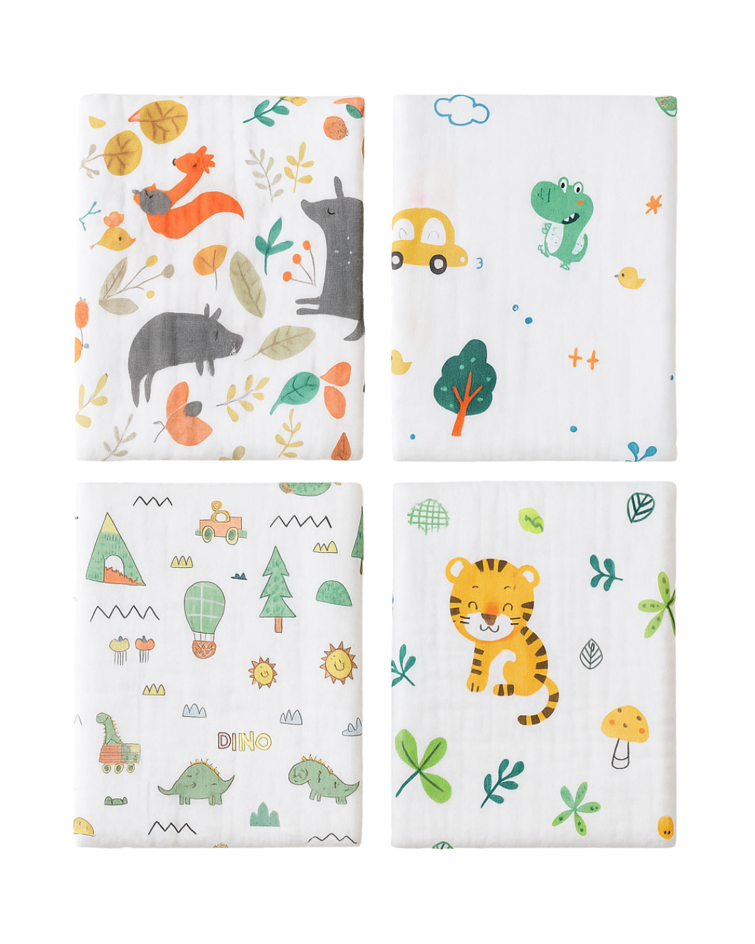 4-Pack Cotton Muslin Swaddle Baby Blanket