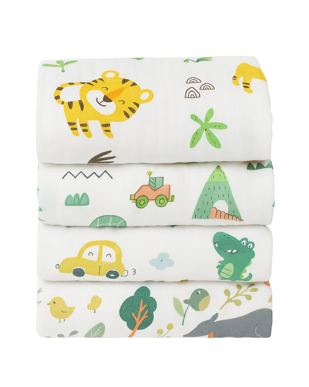 4-Pack Cotton Muslin Swaddle Baby Blanket