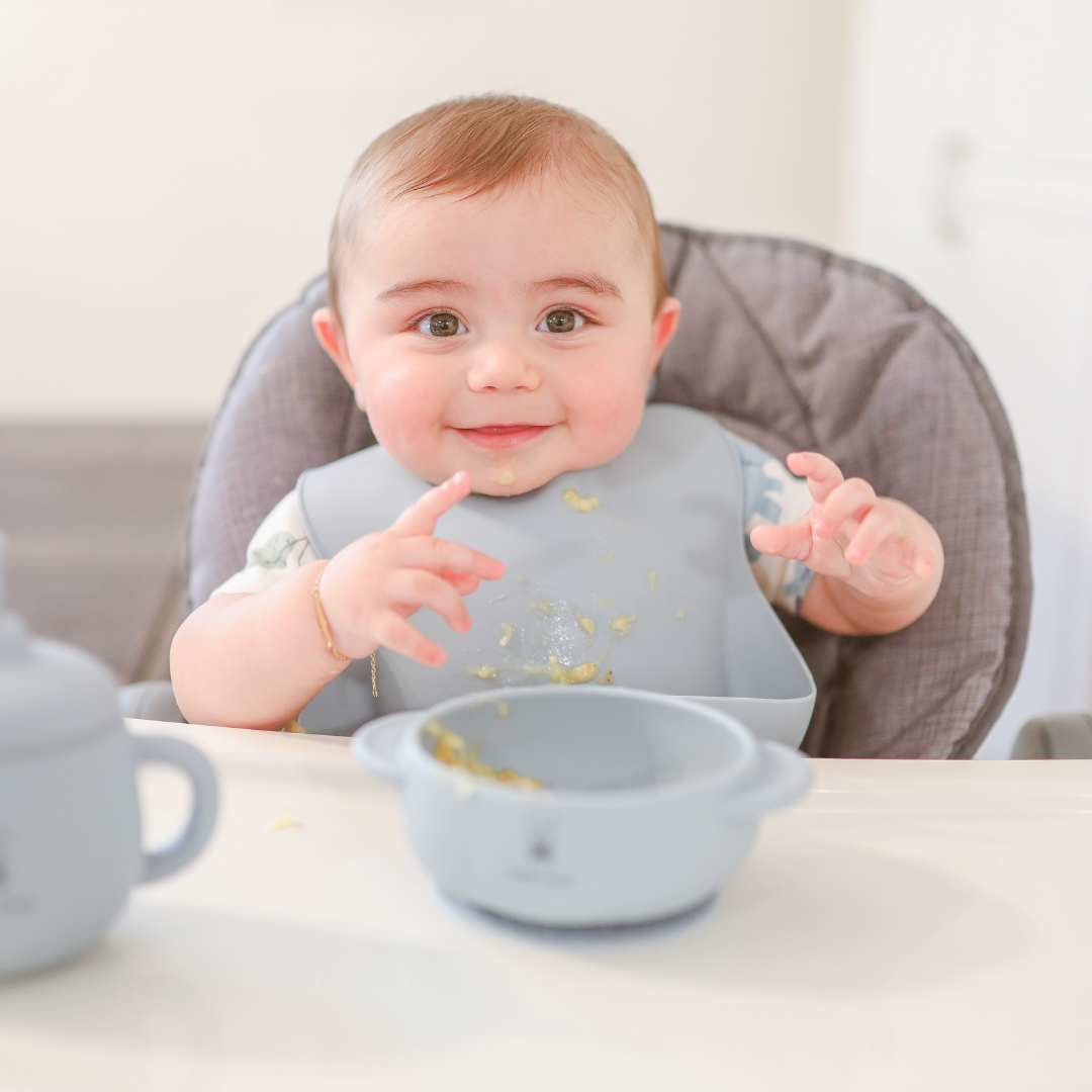 Smiles & Hugs 7-Piece Silicone Baby Feeding Set – 100% Food-Grade, BPA-Free & Dishwasher Safe