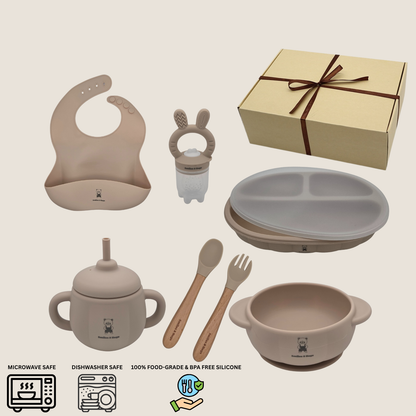 7-Piece Silicone Baby Feeding Set – 100% Food-Grade, BPA-Free & Dishwasher Safe