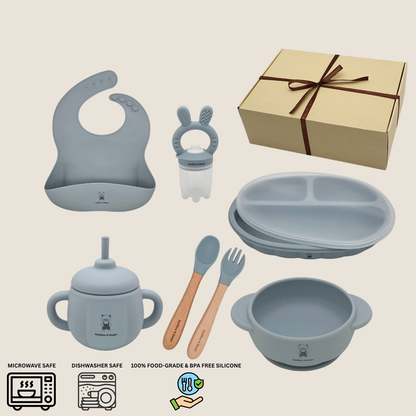 7-Piece Silicone Baby Feeding Set – 100% Food-Grade, BPA-Free & Dishwasher Safe