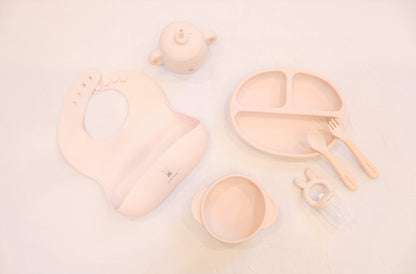 Smiles & Hugs 7-Piece Silicone Baby Feeding Set – 100% Food-Grade, BPA-Free & Dishwasher Safe