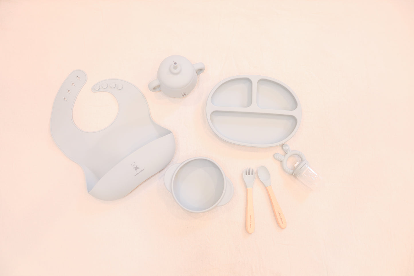 Smiles & Hugs 7-Piece Silicone Baby Feeding Set – 100% Food-Grade, BPA-Free & Dishwasher Safe