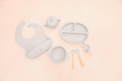 Smiles & Hugs 7-Piece Silicone Baby Feeding Set – 100% Food-Grade, BPA-Free & Dishwasher Safe
