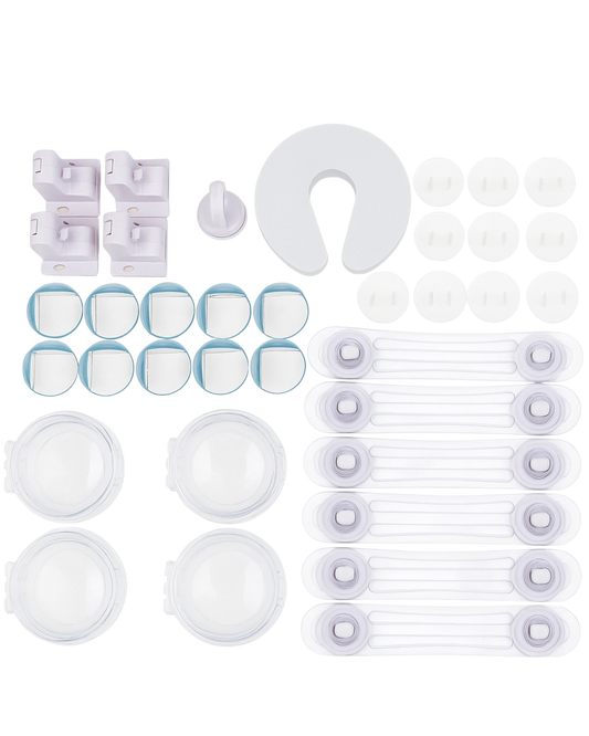 “36-Piece Baby Proofing Kit – Magnetic Cabinet Locks, Clear Corner Protectors, Outlet Covers, Stove Knob Covers & More – No-Drill Easy Installation Child Safety Set for Home”