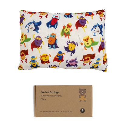 Toddler Pillow, 13 x 18 inches – Perfect for Kids’ Sleep & Travel (Ninjas)
