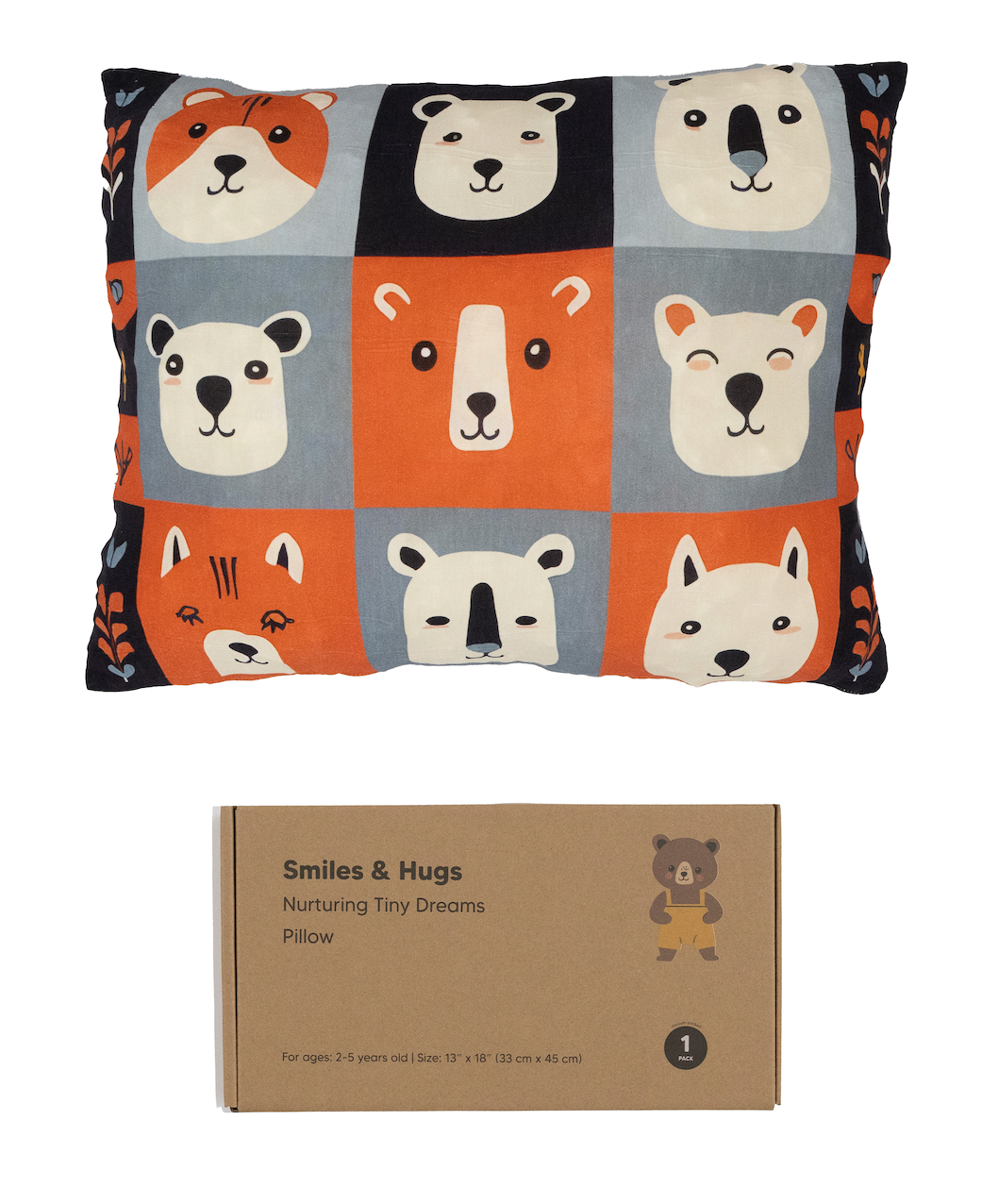 Toddler Pillow, 13 x 18 inches – Perfect for Kids’ Sleep & Travel (Pets)