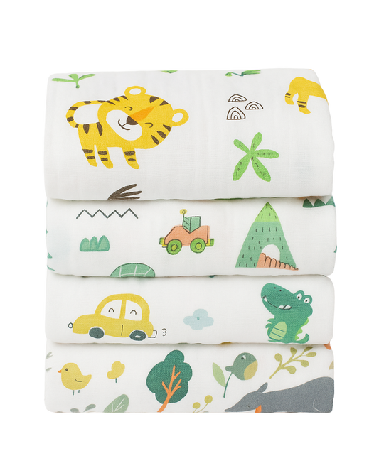 4-Pack Cotton Muslin Swaddle Baby Blanket