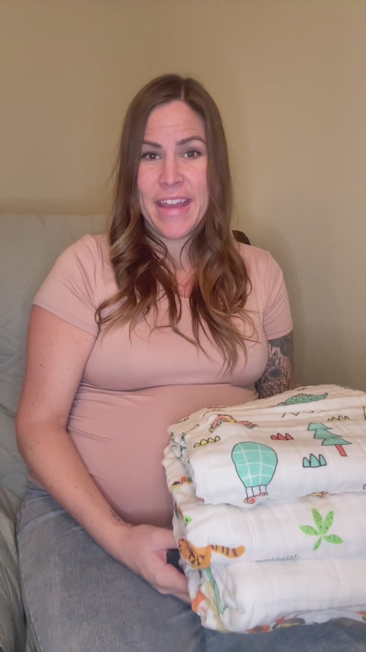 Smiles & Hugs 4-Pack 100% Cotton Muslin Swaddles – Large Receiving Blankets for Newborns